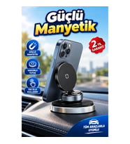 Araç İçi Telefon Tutucu Güçlü Manyetik Vakumlu Tek Elle Kullanım Modeli