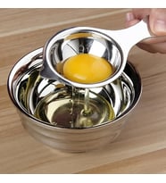 pratikus Paslanmaz Çelik Yumurta Sarısı Ayırıcı  Pratik Yumurta Beyazı Ayırma Aracı - Mutfak Yardımcısı (Düz Gri)