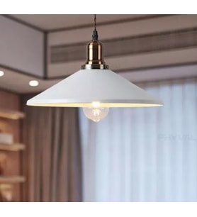 Dylight Retro Metal Dekoratif Beyaz Kafe Mutfak Atdınlatma Avize çap:40 cm