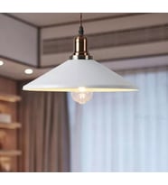 Dylight Retro Metal Dekoratif Beyaz Kafe Mutfak Atdınlatma Avize çap:40 cm