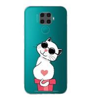 Huawei Mate 30 Lite Uyumlu Kamera korumalı Kapak Coolcat Tasarımlı  Şeffaf Kılıf