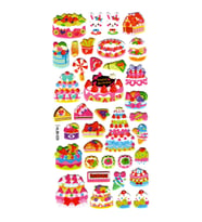 Sticker Kabartmalı Stiker Defter, Planlayıcı Etiket (HL88-029) - 17X9 cm - Sevimli Pasta Kawaii