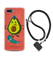 Oppo A5S A15 A16 A54 A55 A73 A74 Kılıf Boyun Askılı Silikon Avokado Skate 1741