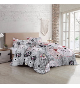 MonoHome Grey Energy Luxury Çift Kişilik Pamuk Saten Nevresim Takımı (Çok Renkli)