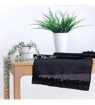Simli Keten Runner Fırfırlı 45x150 Cm V0002074