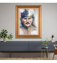 Altın Paspartulu Atatürk  Çerçeveli Tablo C212 (Gold)