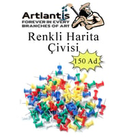 Harita Çivisi Renkli 150 li 1 Paket Renkli Mantar Pano Raptiyesi Pano İğnesi Ofis Okul Büro Renkli Harita Çivisi
