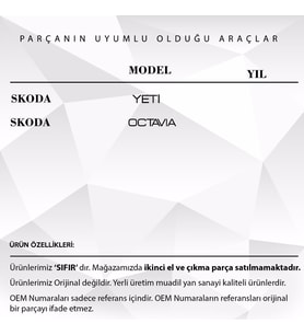 Skoda Yeti Octavia için Bagaj Kilit Dişlisi