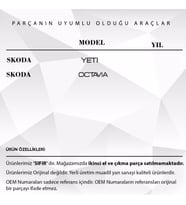 Skoda Yeti Octavia için Bagaj Kilit Dişlisi