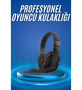 Oyuncu Kulaklığı Kulak Üstü Kablolu Stereo Mikrofonlu Yumuşak Kulak Yastığı
