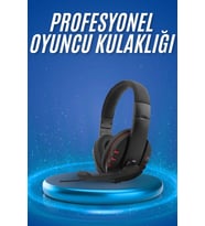 Oyuncu Kulaklığı Kulak Üstü Kablolu Stereo Mikrofonlu Yumuşak Kulak Yastığı