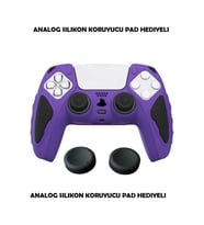 Ps5 Dualsense Koruyucu Silikon Kılıf + Analog silikon Koruyucu (Mor)