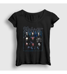 Presmono Kadın Siyah Band V4 Slipknot T-Shirt 355309tt