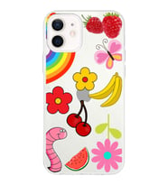 PrintiFy Apple  iPhone 12 Mini ile Uyumlu 1mm Slim Fit Water Color 5 Baskılı Şeffaf  Kılıf