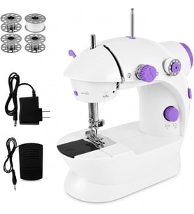 Lexroo Mini Dikiş Makinesi, Portatif Kolay Kullanım ve Taşıma, Pedallı Tasarım