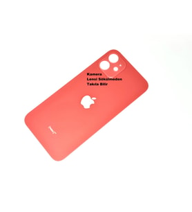 iPhone 12 Arka Pil Batarya Kapağı (CAM) Kırmızı