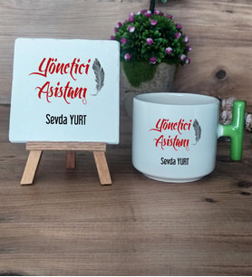 Yönetici Asistanı Hediye Seti Kupa Bardak T Kulplu ve Dekoratif Taş Kişiye Özel Hediye (Model 8)