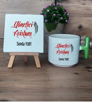 Yönetici Asistanı Hediye Seti Kupa Bardak T Kulplu ve Dekoratif Taş Kişiye Özel Hediye (Model 8)