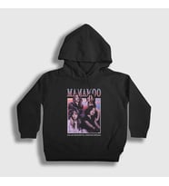 Presmono Unisex Çocuk Siyah Poster K-Pop Mamamoo Kapüşonlu Sweatshirt 274032tt