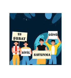 28 Şubat Sivil Savunma Günü Temalı Fotoğraf Panosu Branda 100x100