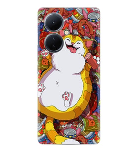 Vivo V29 Lite Kılıf Silikon Desen Özel Seri Tombul Kedi 1739