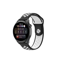 Mey İthalat® Watch 20Mm Spor Delikli Kordon - Siyah-Beyaz
