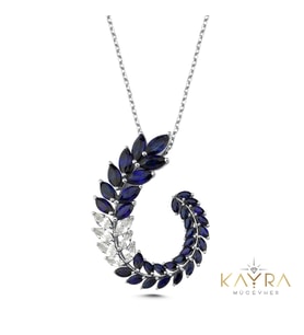 Sarmaşık Safir Taşlı Kolye  PK02