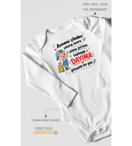Anneye ve Dayıya Özel Uzun Kollu Bebek Body %100 Pamuk