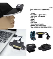 Şarjlı Baret Lambası Watton Wt-606 (Siyah)
