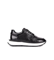 Shoetyle - Hakiki Deri Siyah Renk Günlük Erkek Sneaker - 610-1017