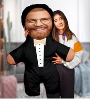 eJOYA Kişiye özel Damat Peluş Oyuncak 100x80 cm 114815 (Siyah)