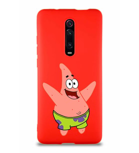 Xiaomi Redmi K20 Pro Soft Premier Kapak Patrick Yıldız Tasarımlı Silikon Kılıf - Kırmızı (Şeffaf)