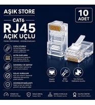 CAT6 RJ45 8P8C Konnektör 10 Adet