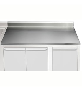 Electrolux Professional Üst Tabla, Sırtlı, 1500 Mm, 1,5 Mm Kalınlıkta Üst Tabla 18 Mm Kalınlığında Ses Sönümlendirici Malzeme Ve Ayrıca 2 Paslanmaz Kayıtla Güçlendirilmiştir - Modular Line TPLA15A