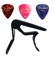 Gitar Kaposu Fc-75 Guitar Capo + 3 Adet Fender Thin Moto Picks Pena