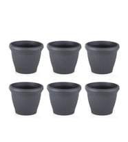 Omnipazar SO-HS06 Plastik Hasır Desenli Saksı 42 lt Antrasit 6 Adet
