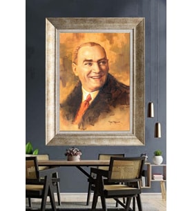 Gümüş Çerçeveli Atatürk Tablo za202
