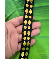 EN 3 CM SARI AYNALI VARAKLI ŞERİT DİKİŞ GİYİM ÇANTA AKSESUARI 1 METRE