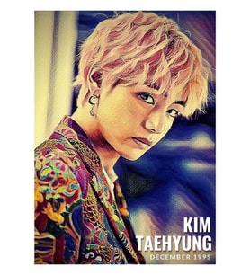 Bts V Portre Tablo Ahşap Poster Dekoratif Kod4308