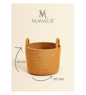 Çok Amaçlı, 20cm-26cm Küçük Boy, Yanları Saplı, Sepet, Jüt, Hasır, Dokuma Sepet, Düzenleyici