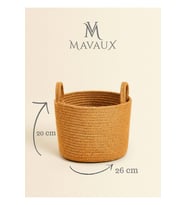 Çok Amaçlı, 20cm-26cm Küçük Boy, Yanları Saplı, Sepet, Jüt, Hasır, Dokuma Sepet, Düzenleyici