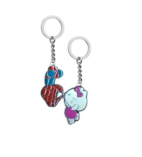 Hello Kitty Ve Spider-Man Çift Anahtarlık (Çok Renkli)