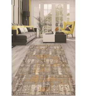 Dijital Kaymaz Taban Yıkanabilir Modern Renkli Salon Halısı Mutfak Halısı Yolluk ND-HT-982 (Vizon)