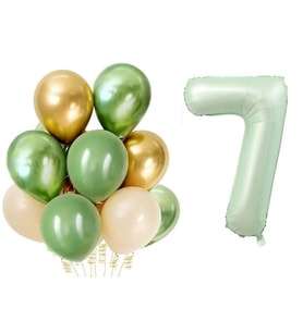 Retro Su Yeşili 7 Yaş Latex Balon Set