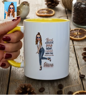 Kişiye Özel Karikatürlü Beni Anlamak Zeka İster Kupa Bardak Doğum Günü Hediyesi