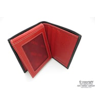 Hakiki Deri Cüzdan  İsme Özel Cüzdan  9x10,5 Dikey  TM 1004-1 Hediyelik Cüzdan (Siyah-Gri)