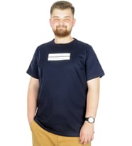 Mode XL Büyük Beden T-Shirt Bis Yaka Black Series 22189 Lacivert