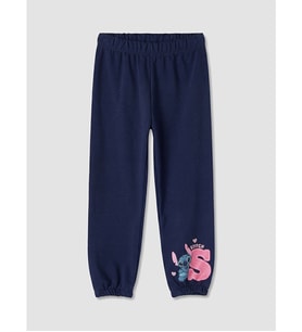 LCW Kids Lacivert Stitch Baskılı Kız Çocuk Jogger Eşofman Altı