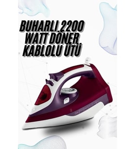 Buharlı Kablolu Ütü 2200 Watt Kireçlenme Önleyici Şok Buharlı