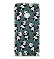 Huawei P 30 Lite Uyumlu Lansman Kılıf Panda Tasarımlı İçi Kadife Yeşil Kapak (Şeffaf)